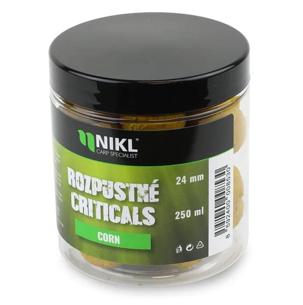 Nikl Rozpustné Criticals boilie Corn 250ml - 24mm,Nikl Rozpustné Criticals boilie Corn 250ml - 24mm