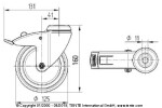 Tente Přístrojové kolečko 125 mm,otočné s brzdou 752