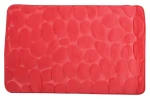 MSV Pebbles červená / Koupelnová předložka / 50 x 80 cm / protiskluzová / PU pěna