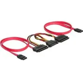 Kabel HDD SATA All-in-One (50 cm) pro 2 HDD, SATA napájení (84356)