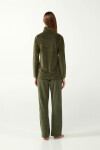 Vamp - Sametová tepláková souprava na zip 21141 - Vamp olive dusty L