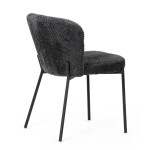 Židle jídelní, šedá látka, černé kovové nohy.