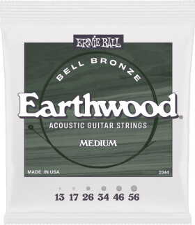 Ernie Ball 2344 Medium Earthwood Bell Bronze Acoustic Guitar Strings 13-56