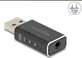 DeLock USB Gaming DAC černá / USB DAC / 24 bit / 96 kHz / USB 2.0 Type-A (68001)