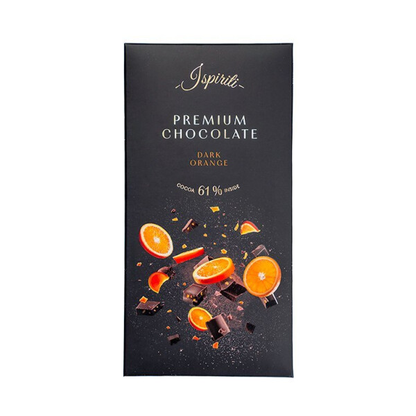 ISPIRITI Hořká čokoláda 61% s kousky pomeranče 80g