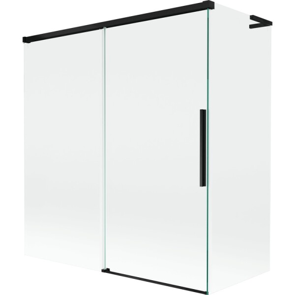 MEXEN/S - Rox L vanová zástěna 2-křídlová posuvná 150 + 70 x 150, transparent, černá 8C9L-150-070-70-00