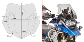 D5124B plexi kouřové Bmw R 1200 GS/Gsa (16-18), R 1250 GS (19-23) vxš350x450 mm