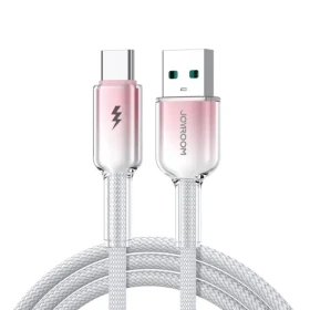 Joyroom S-A42 Crystal-Clear Series Nabíjecí kabel USB-A (M) - USB-C (M) 3A 1.2m bílá (6956116728168)