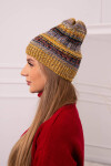 Čepice s fleecem Patrycja K254 denim+mustard UNI
