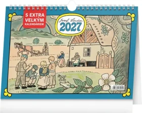 NOTIQUE Stolní kalendář Josef Lada 2027 / Extra velké písmo / 30 × 21 cm