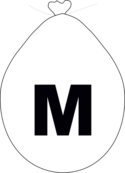 Balónek písmeno M bílé balonky.cz Balónek písmeno M bílé balonky.cz