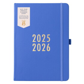 Busy B Týdenní diář Perfect Planner Sapphire 2025/26, modrá barva, papír