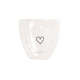 Eulenschnitt Dvoustěnná sklenice na espresso Heart 100 ml, čirá barva, sklo