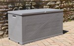 TOOMAX WOOD zahradní plastový úložný box 420 L - světle šedá