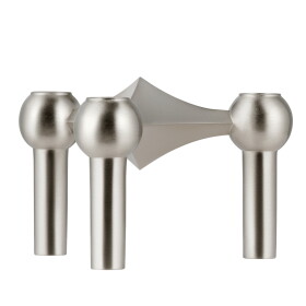 Stoff Nagel Designový svícen STOFF Nagel Brushed Chrome, stříbrná barva, kov