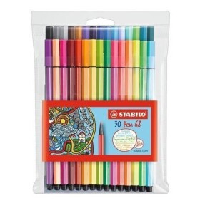 Fixa STABILO Pen 68 sada 24+6 ks neonová v pouzdru