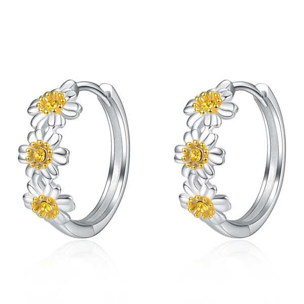 LUNICA Stříbrné náušnice KVÍTKY 0684