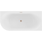 MEXEN/S - Gia volně stojící rohová vana reliéf pravá 170 x 80, bílá mat, sifon a přepad měď kartáčovaná 52701708001P-65