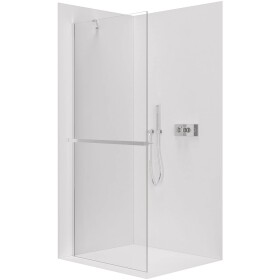 CERANO Sprchová zástěna Walk-in Onyx Y L/P - 8 mm + polička/držák na ručníky - chrom, transparentní sklo - 150x200 cm