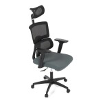 Kancelářská židle, potah šedá látka a černá síťovina MESH, houpací mech.