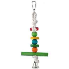 Bird Jewel Hračka - závěsná dřevěná hrazda se zvonkem 30 cm (452-31006)