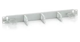Equip 19" šedá / Vyvazovací panel / 1U / 5x plastová úchytka (327312)