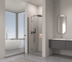 Erga Bern, 1-křídlé dělené sprchové dveře do otvoru 70x195 cm, 6mm čiré sklo, černý profil, ERG-V02-BERN-D070-BK