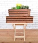 ROJA Truhlík MODERN 51 cm - s plastovým květináčem, hnědá