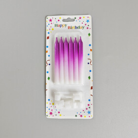 Dortové svíčky HARMONY fialovo-bílá 6ks