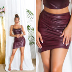 Sexy Koucla Wetlook Highwaist Sukně asymetrická Einheitsgroesse