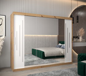Šatní skříň Abi Y2 Barva korpusu: Dub artisan, Rozměry: 250 cm, Dveře: Bílá