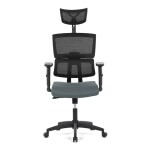 Kancelářská židle, potah šedá látka a černá síťovina MESH, houpací mech.