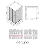 CERANO - Sprchový kout Volpe Duo L/P - 6 mm - černá matná, transparentní sklo - 100x90x190 - zalamovací CER-480169