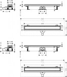 HANSGROHE - RainDrain Go Sprchový žlab 80 cm s oboustranným roštem, pro vložení dlažby, matná černá 56273670