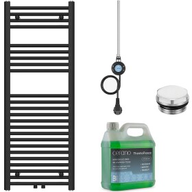 CERANO - Koupelnový elektrický radiátorový set Benito - WIFI - 300W - černá matná - 1200x450 mm CER-773392
