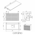 CERANO - Koupelnová skříňka Carole - bílá matná rýhovaná + deska pod umyvadlo z lit. mramoru Elanys - 12 mm - bílá matná - 100x49,2x46 CER-636642
