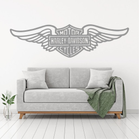 Samolepka Harley Davidson křídla Barva: šedá, Velikost: 100 x 28 cm