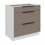 Spodní skříňka Aria 80 D 3S BB - Premium Box Barva korpusu: Bílá, Barva dvířek: WH - Crystal white AFM