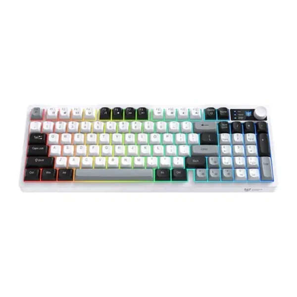 ONIKUMA MT902 černobílá / Herní klávesnice / bezdrátová / 2,4 GHz / RGB / membránová (MT902 2,4G (black and white))