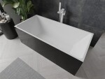 MEXEN/S - Nita volně stojící vana 170 x 80, bílá/černá, sifon a přepad bílá 52091708075-20