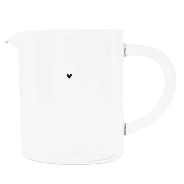 Bastion Collections Skleněný džbánek Black Heart, čirá barva, sklo
