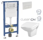 GEBERIT DuofixBasic s bílým tlačítkem DELTA51 + WC CERSANIT CLEANON CARINA + SEDÁTKO 458.103.00.2 51BI CA2