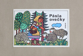 Pásla ovečky, 1084, retro omalovánky, Václav Pata