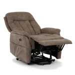 Polohovací křeslo, elektrické zabudované ovládání, hnědá, látka vintage, TV-Q8575 BR3