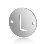 Mezidíl z titanové oceli - placička s písmenem A - Z - 12 x 12 x 0,8 mm - 1 ks Písmena: N