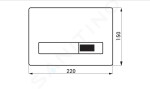 SANELA - Příslušenství Elektronické ovládací tlačítko splachování WC, do rámu SLR 21, černý SLW 02F