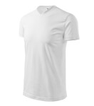 Heavy V-neck tričko unisex bílá 4XL