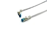 Equip Cat6A S/FTP lomený bílá / Patch kabel / RJ-45 rovný-lomený / 5 m / LSZH / PoE+ (605804)