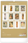 Nástěnný kalendář 2027 Notique Alfons Mucha, 33 × 46 cm
