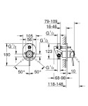 GROHE - BauClassic Vanová baterie pod omítku, s tělesem, chrom 29047000